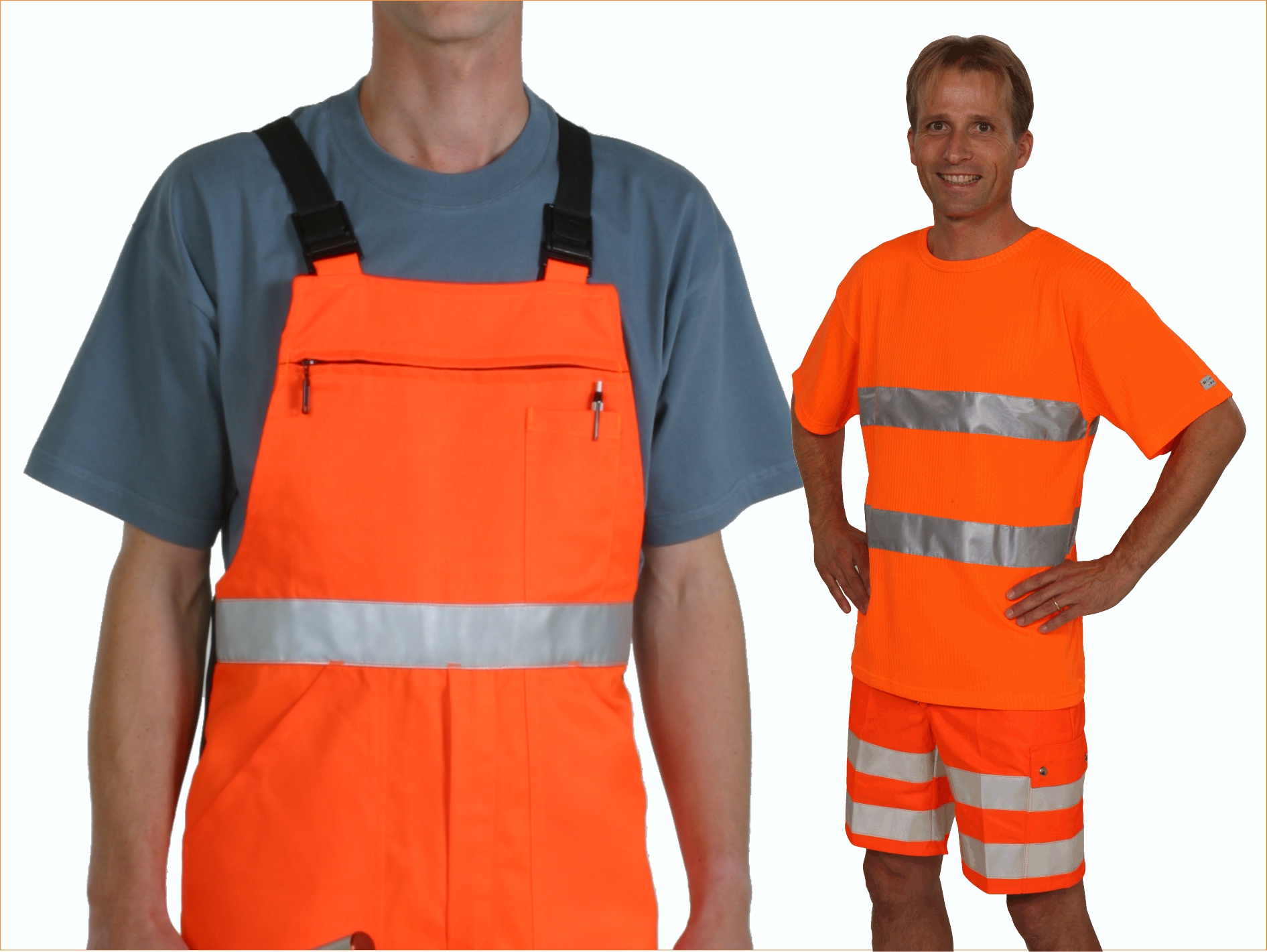 Arbeitskleider für eine hohe Sichtbarkeit im Arbeitsalltag, Arbeitshosen, Latzhosen, Shorts, T-Shirt...