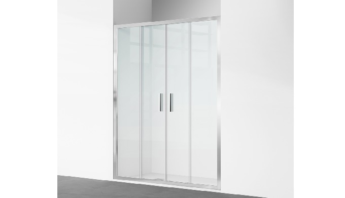 C23 walk-in shower screen with 8mm tempered safety glass (EN 12150). Minimalist walk-in design with ...