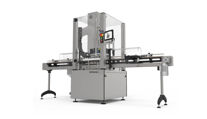 The King Technocap C100 is a medium speed fully automatic continuous motion press capping machine de...