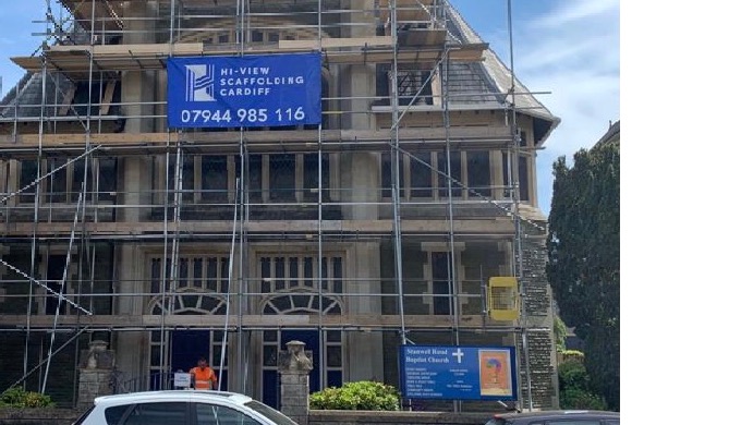 Erect scaffolding so tradesman can gain access