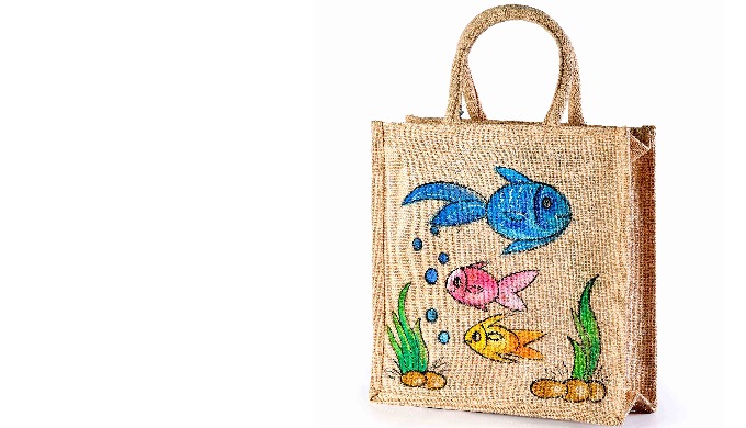 Hand painted jute Bags Manufacturer in India | Reusable Shopping Bags Exporter in India 100% ECO FRI...