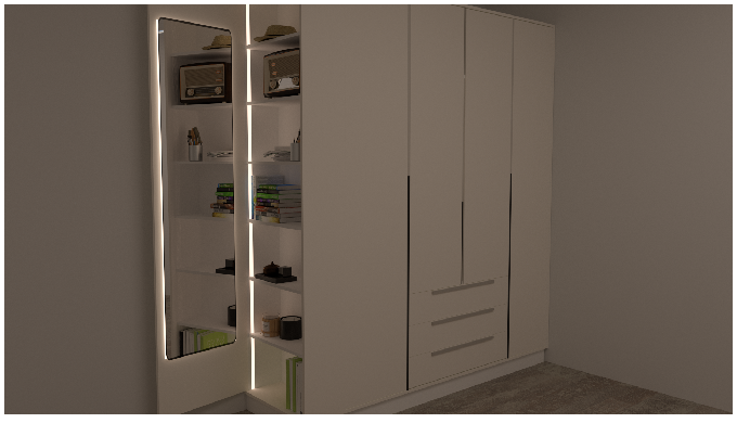 Ce dressing a été spécialement conçu pour une cliente qui n'a pas beaucoup d'espace dans sa chambre....