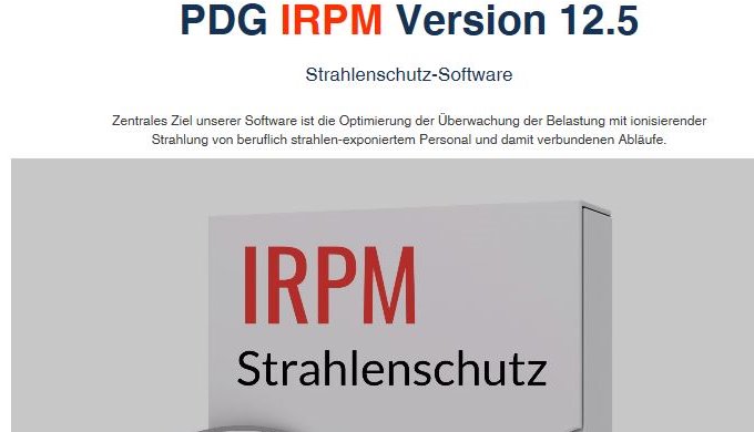 PDG IRPM Software für den Strahlenschutz dient zur Optimierung der Überwach...