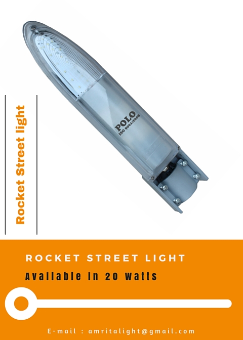 Rocket LED Street Light - 20 Watts # High pressure Aluminium die cast housing for effective thermal ...