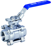 3-PC Ball Valve, Full Bore, 1000 PSI