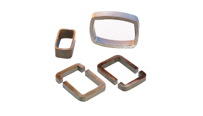 Special rectangular magnetic cores. In cut cores, the accuracy of the cutting dimension requires a m...