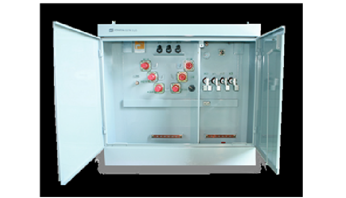 On-ground transformer is designed for underground distribution facility, streetlights, place adjacen...