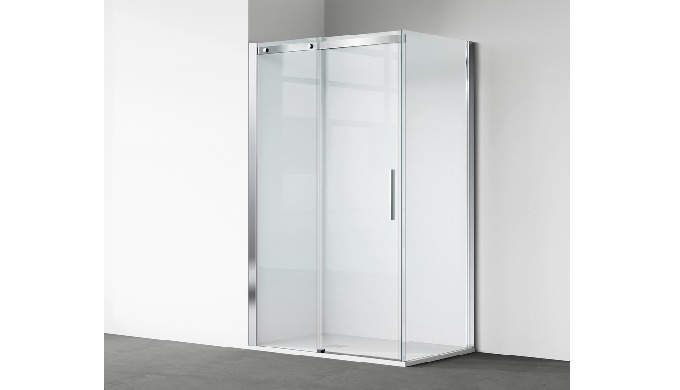 B38 sliding shower enclosure with 6/8mm tempered safety glass (EN 12150). Premium sliding system wit...