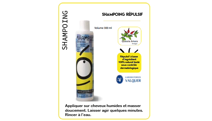 Traitement anti poux et lentes Le shampoing anti poux Joopi Kids®, testé sous contrôle dermatologiqu...