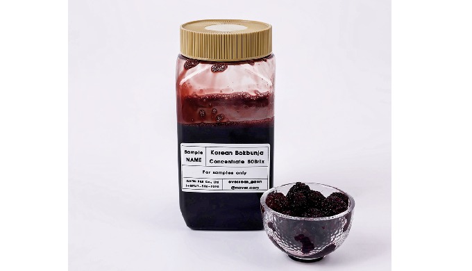Korean Bokbunja Concentrate with 50 Brix, offering a rich berry flavor and ...