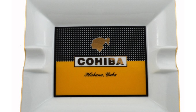 Ceramic Cigar Ashtray logo Cohiba for 2 cigars size: 190x160x30 mm