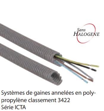 Systèmes de gaines annelées en polypropylène classement 3422 Série ICTA