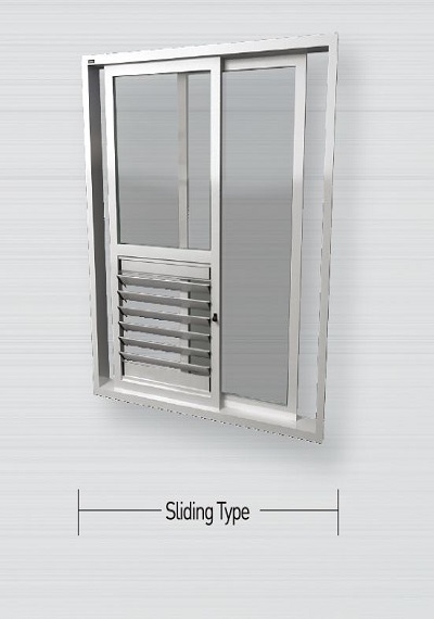 VBF120+Louver Sliding Type Color : Optional Materials : uPVC Exclusive Glass