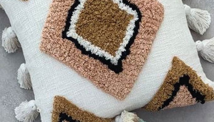 Berber Style Diamonds Tufted Cushion Feel The Cozy Vibes Of This Chic Berber-Style Cushion. Bringing...