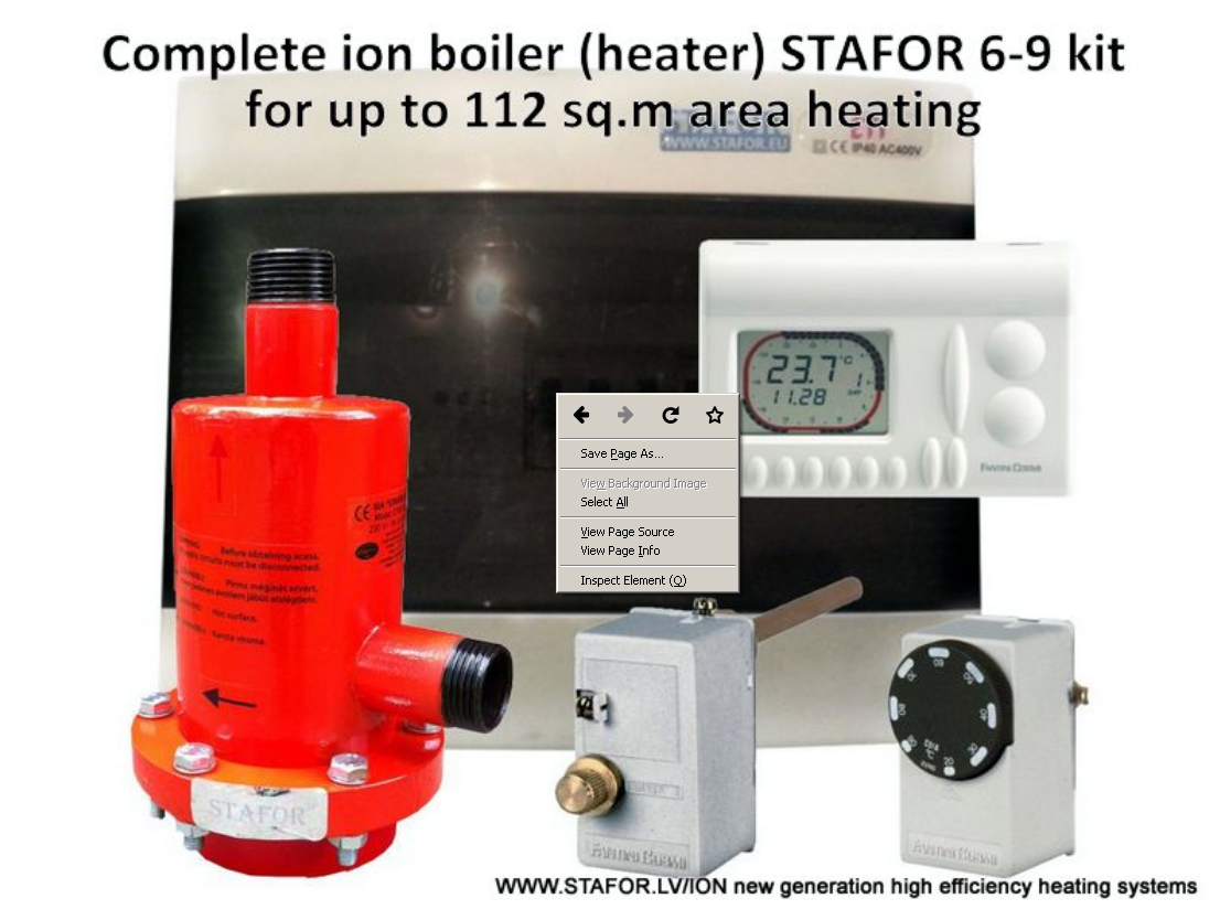 Economical heating boiler STAFOR set includes all necessary for effective and stable ion boiler work...