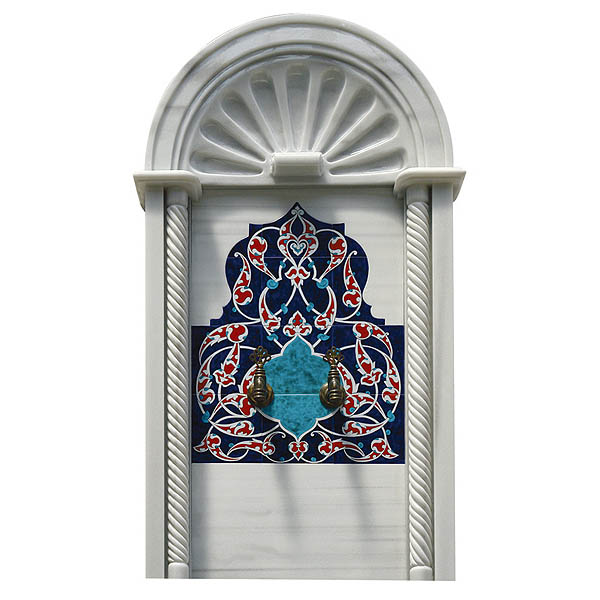 Geleneksel Türk hamamı motif ve desenleri ile mermer duvar panelleri.