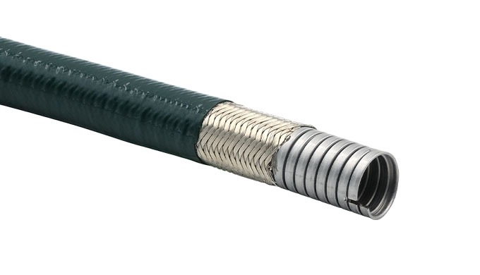 FLEXAgraff-CU-PU is a spiral-wound metal protective tubing with a double-crimped agraff profile, CU ...