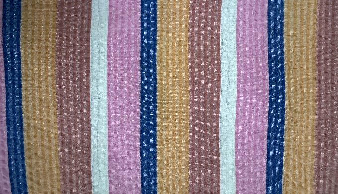Organic Cotton Multi Colour Striped Fabric for Sustainable Shirting and Apparel This organic cotton ...