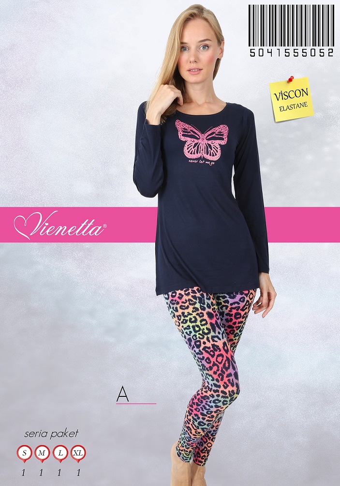 Uzun kollu ve taytlı pijama takımı Kumaş: Viscose