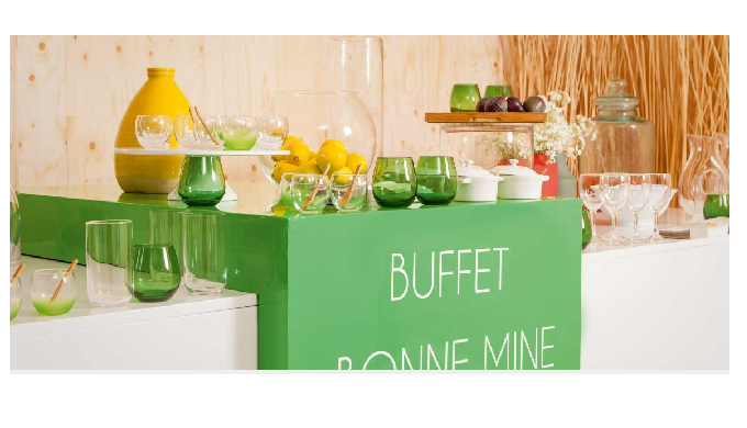 Pour proposer une pause détente, misez sur notre buffet Bonne Mine ! En lackfolie aux couleurs perso...