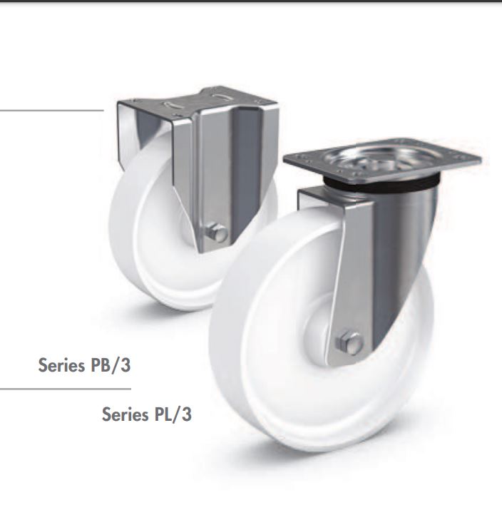 Roulettes pivotantes industrielles avec roues PEVOLON® Séries PL/PB 3