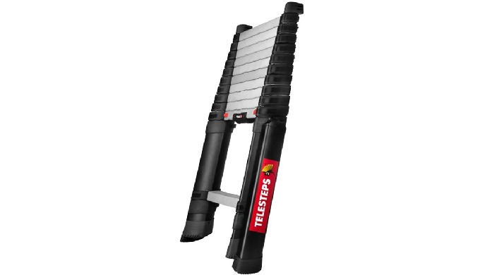 Escalera telescópica de aluminio anodizado de 1 tramo. Adecuada para uso profesional y doméstico. Su...