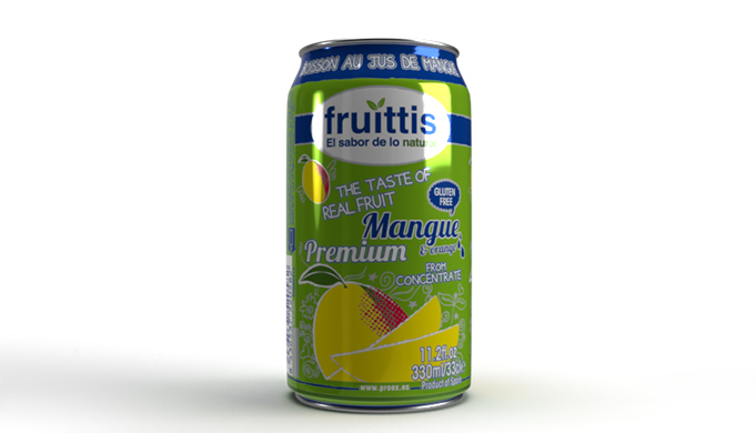 Fruittis Bebida de Mango en lata. 33cl.