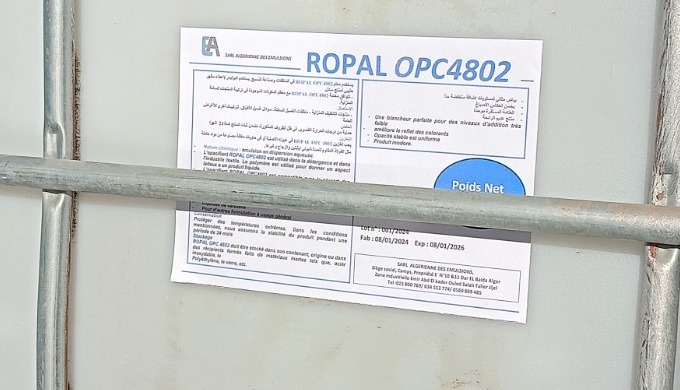 Nature chimique: émulsion en dispersion aqueuse. Ropal opc4802 (opacifiant produits de ménagers) est...