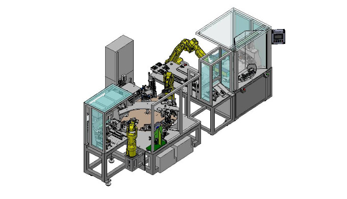 Línea robotizada de troquelado de circuito, montaje del cover y control de continuidad, alta tensión...