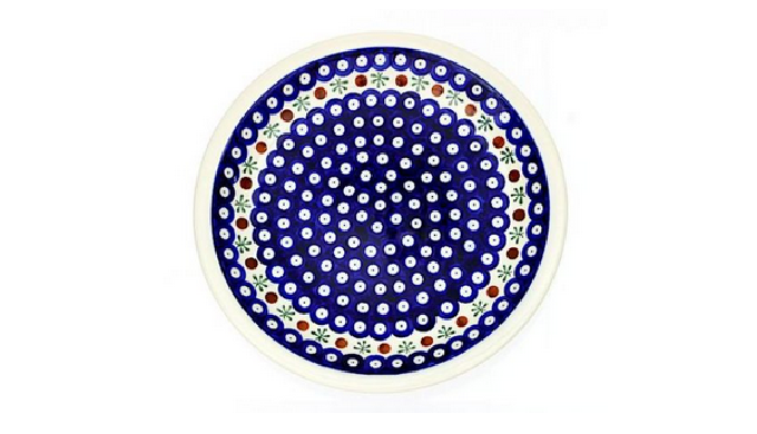Ceramiczny płaski talerz obiadowy o średnicy 27,2 cm. Może być używany do podawania jedzenia na uroc...
