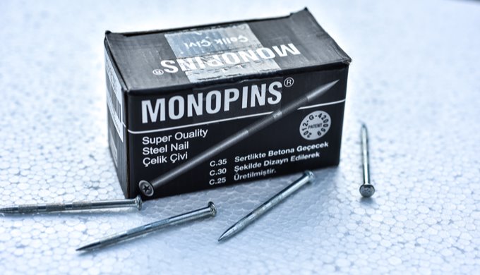 Monopins Çelik Çivi (Elektro Galvaniz) Tamamen ithal yüksek karbonlu filmaşin demir özel üretimli ol...