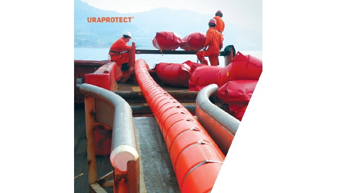 Uraprotect protects pipes and cables from abrasions and impacts in subsea environment. (ex: Bedrock,...