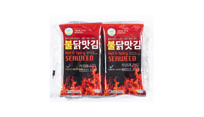 Hot and spicy laver is cut into 10 pieces for one serving. The hot and spicy laver also comes in a c...