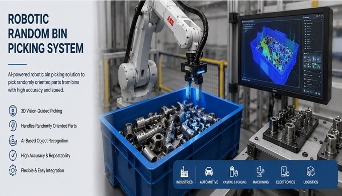 Our AI-enabled robotic random bin picking systems automate the identification, picking, and handling...