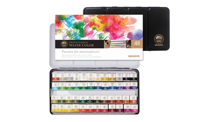 - Comes in convenient and luxurious metal case with two fold-out palette - Available in half pan or ...