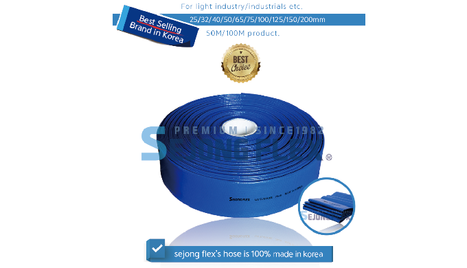 25/32/40/50/65/75/100/125/150/200 mm 50M/100M Products The features of Lay Flat Hose 1. It is very l...