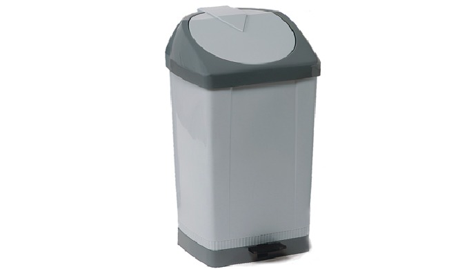 Contentor de pedal de 60L - em branco ou em cinza com tampa amarela, azul, verde e cinza Caixote com...