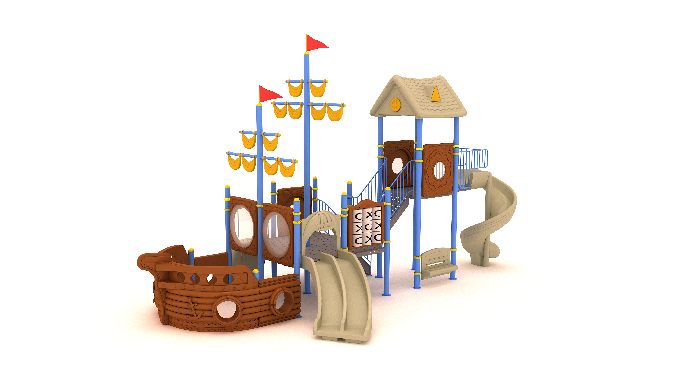 Gemi Temalı Çocuk Oyun Parkı / BOS-27 Ölçü : 10 m – 5,7 m Güvenlik Alanı: 14 m – 9 m Gerekli Alan: 9...