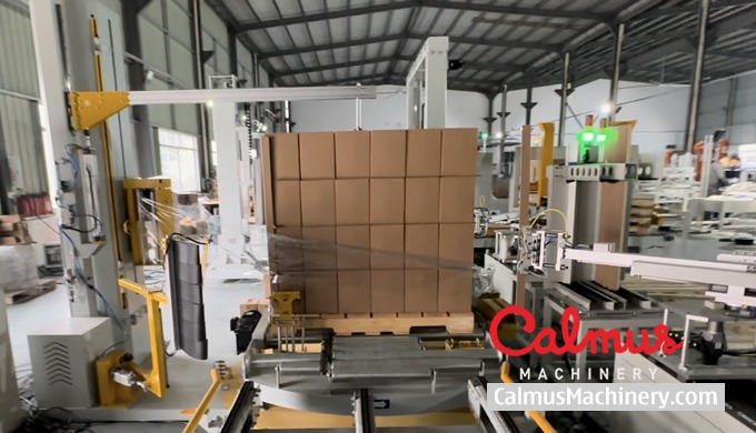 Stretch Wrapper with Corner Board Applicators for Palletized Loads Our pallet stretch wrapper with c...