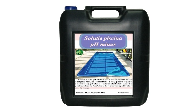 Solutie piscine pH Plus - o solutie slab alcalina pe baza de carbonat si bicarbonat de sodiu pentru ...