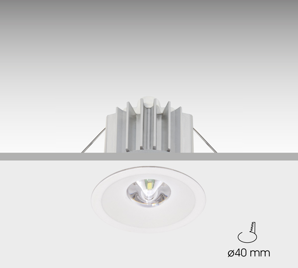 Emergency lighting Luminaire formed by three independent modules: optical group, electronic system a...