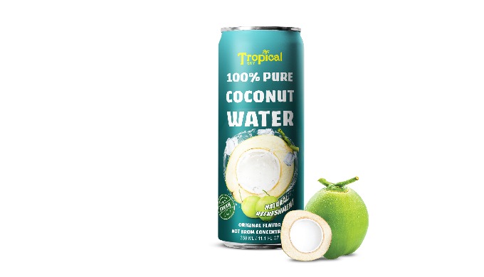 The best supplier young coconut water package Aluminium Can in Viet Nam At Tropical Sky Food and Bev...