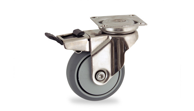 Total lock castor 75mm castor with bolt hole fitting