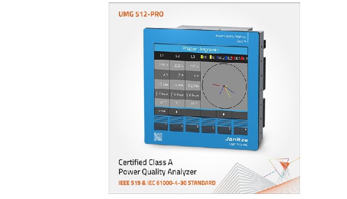 UMG 512-PRO CLASS A POWER QUALITY ANALYZER WITH RCM Power Quality Analyzer, Class A with Multi-Colou...