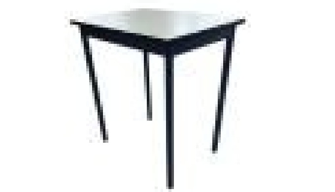 Table scolaire reconditionnée pieds bleu marine 70x50 cm