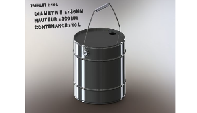 Contenance: 10 L Hauteur: 260mm Diamètre: 140mm