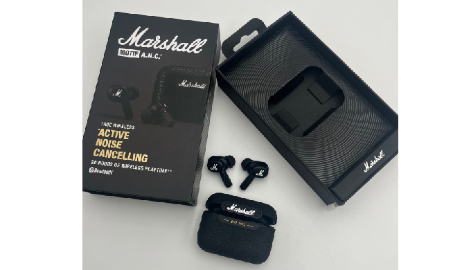 Marshall true wireless bluetooth earphones Model: MOTIF Color: Black Various models of Marshall spea...