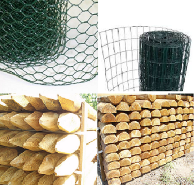 Clôtures de jardin en grillage rigide Grillages soudés, grillages à poules Piquets, rondins et demi-...