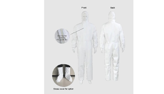 Ultralight, Durable, Pollution Resistant Disposable Protective Coveralls Material: H the zipper flap...