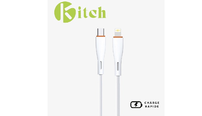 Câble USB-C vers Lightning 3,0A (CL) Disponible en couleur blanc ou noir Disponible en longueur 1m e...